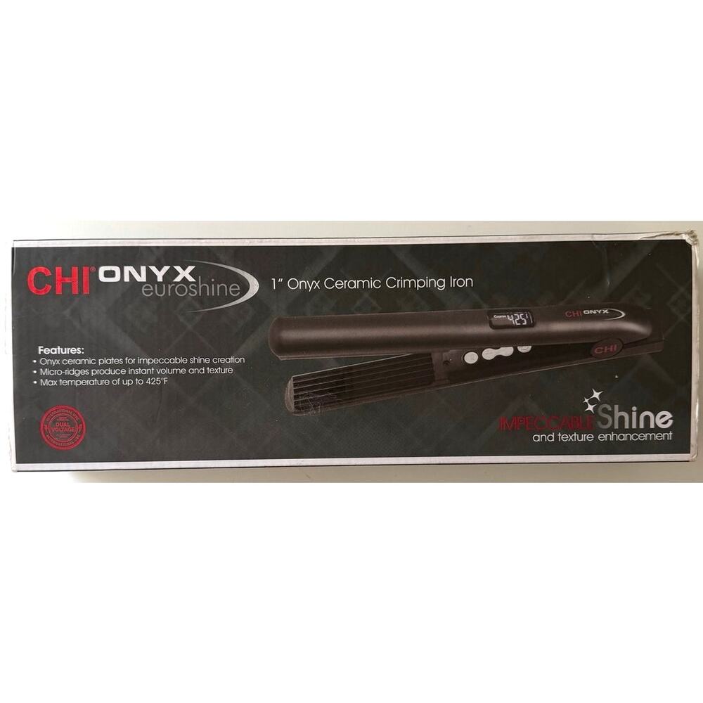 CHI Onyx Euroshine 1 Inch Ceramic Crimping Iron GF8175 LN In Box